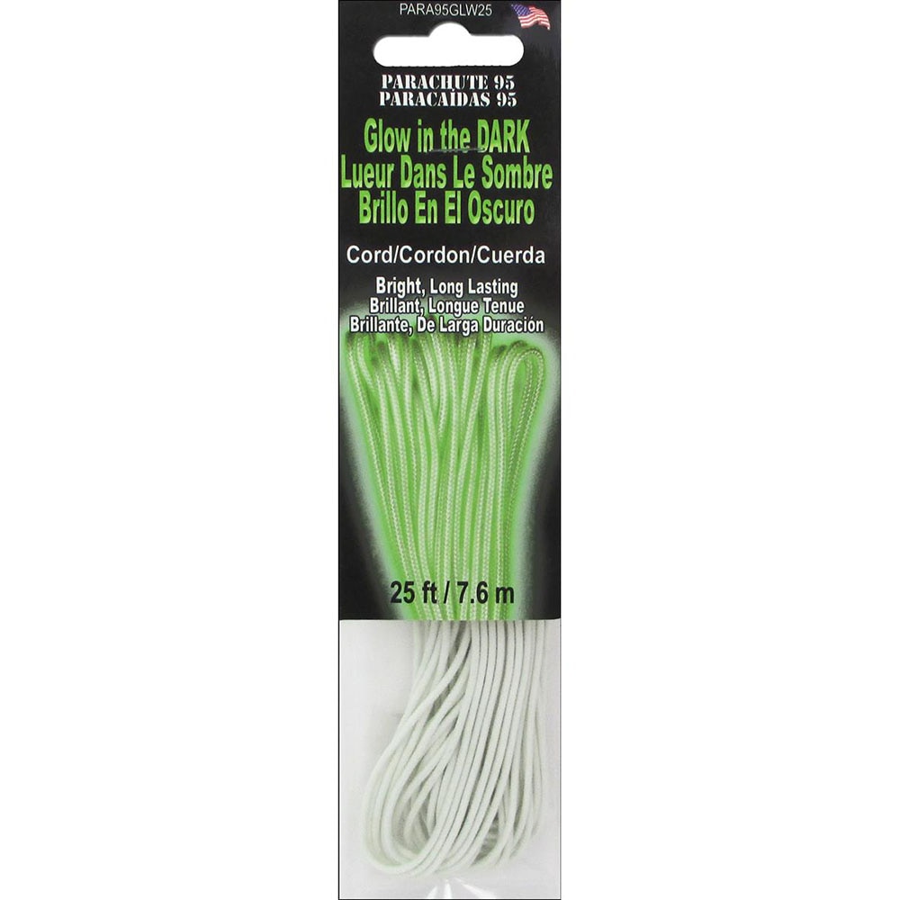Craft Supplies, Nylon, Art & School, Pepperell, Glow-in-the-Dark, Nylon, Parachute Cord, 25', 376451